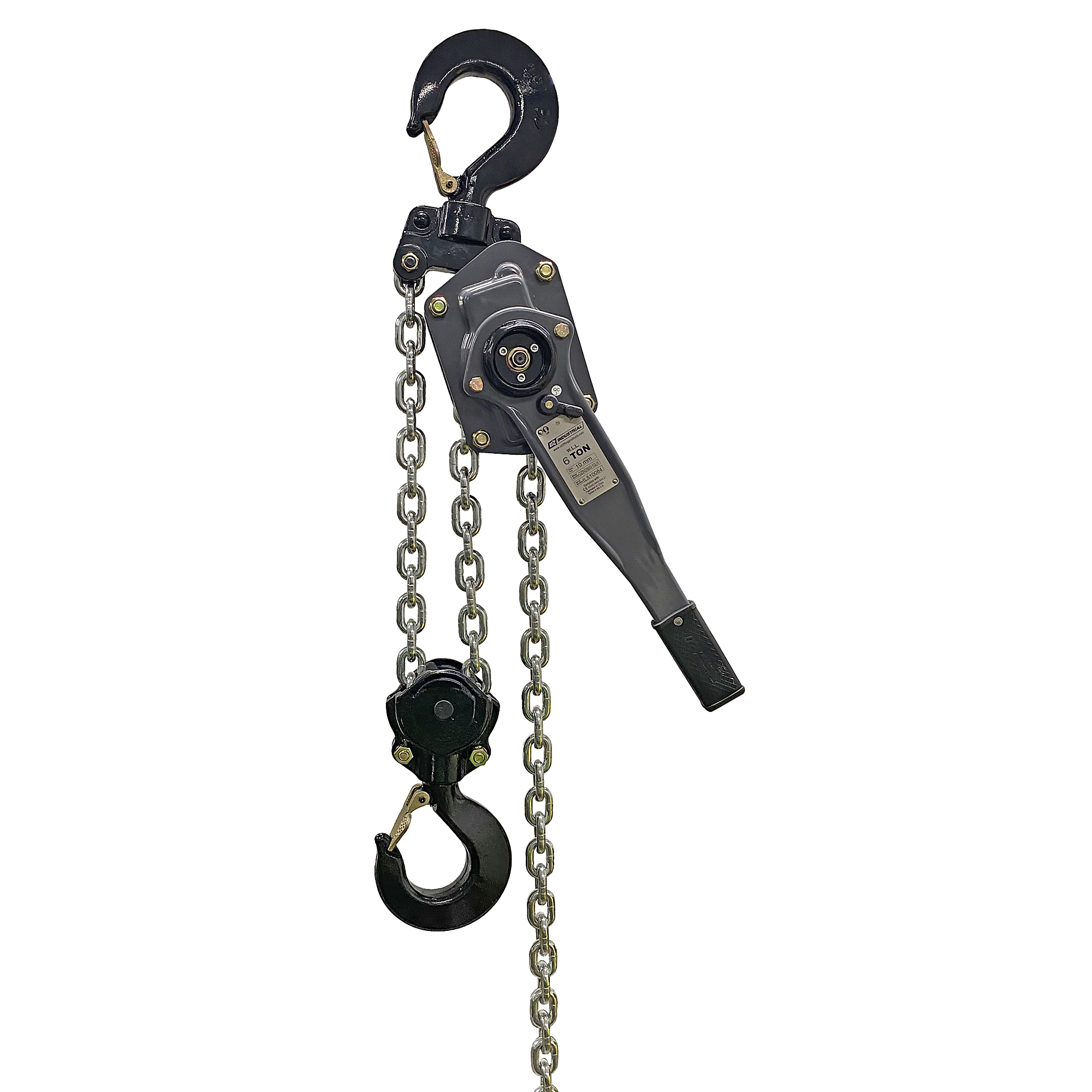 OZ Lifting Products, 6 T Industrial Lever Hoist 15ft., Capacity 12000 lb, Lift Height 15 ft, Model# OZIND600-15LH